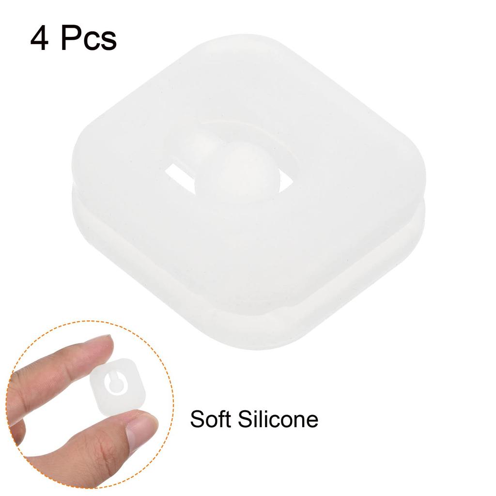 PATIKIL Tennis Vibration Damper 4 Pieces Square Silicone Shock Absorber Racket String Damping for Tennis Racket Clear