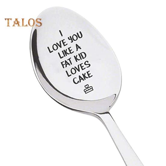

Ложка для супа, нержавеющая посуда, романтическая надпись, прочная гладкая ложка для еды, десерта, ужина, подарок на день Святого Валентина