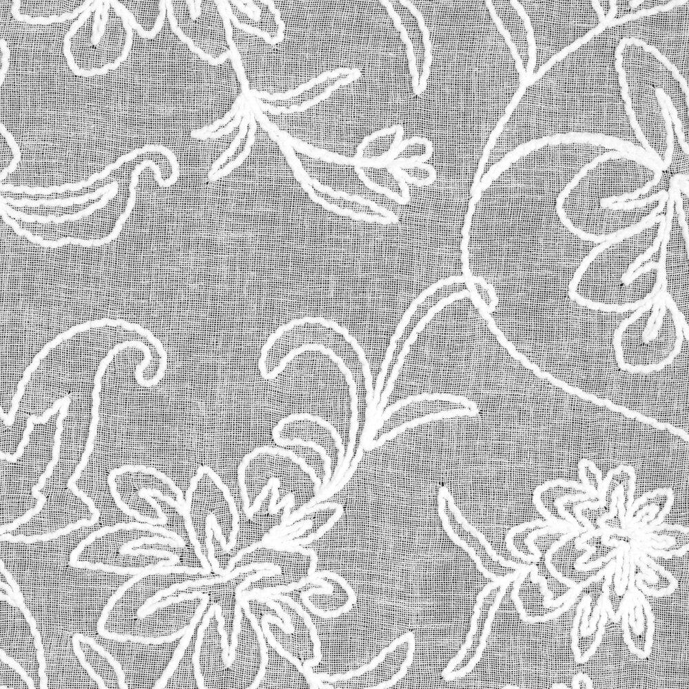 Lily Curtain 140X250 Cm White Embroidered Flowers Eyelets