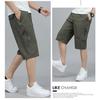 Sommer Herren Outdoor Casual Cargo Shorts Knielange Hosen Reißverschlusstasche Baumwollshorts Kletterjogger Elastische Taille Sportbekleidung