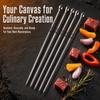 12PCS Stainless Steel BBQ Skewers Hooked Handle Grill Skewers Kabob Sticks  Vegetable Skewering