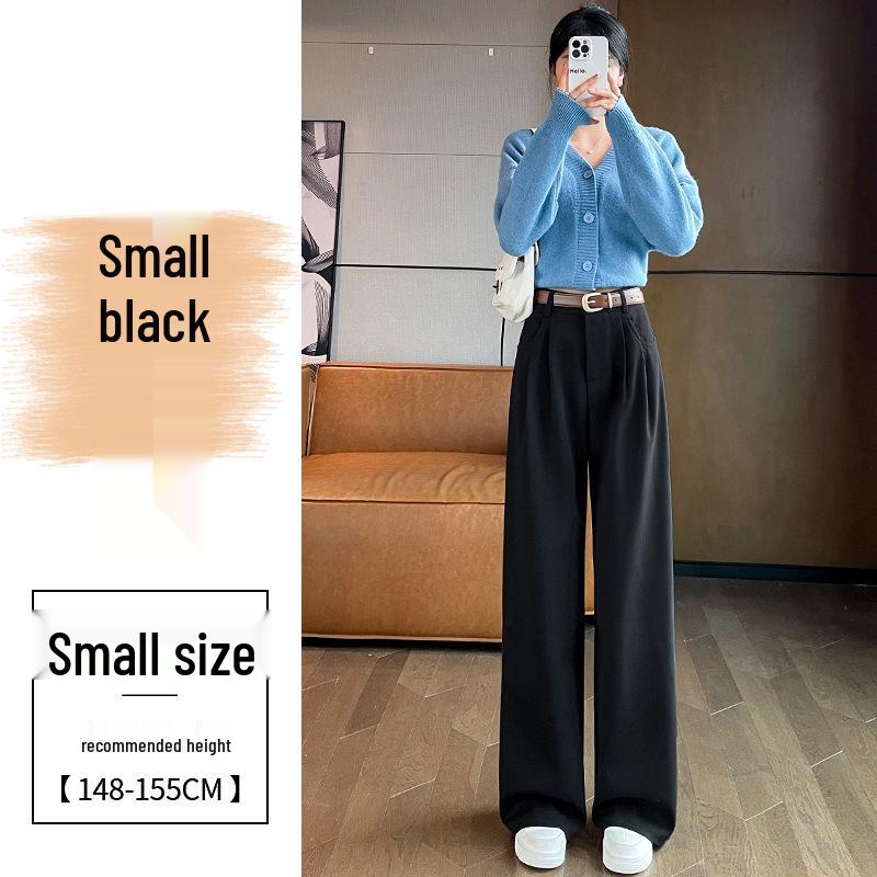 

2026 Women s Plush Woolen Wide-Leg High-Waisted Floor-Length Straight Casual Pants for Autumn/Winter L