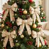 Festive Home Decor Accessories Christmas Bows for Wreath, Merry Craft Bow Ornaments, Winter Tree Reusable Seasonal Decoration Holiday Tree,