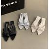 Women Summer New Luxury Brand High Heel Sandals Versatile Simple Slim Heel Sandals Bowknot Slippers