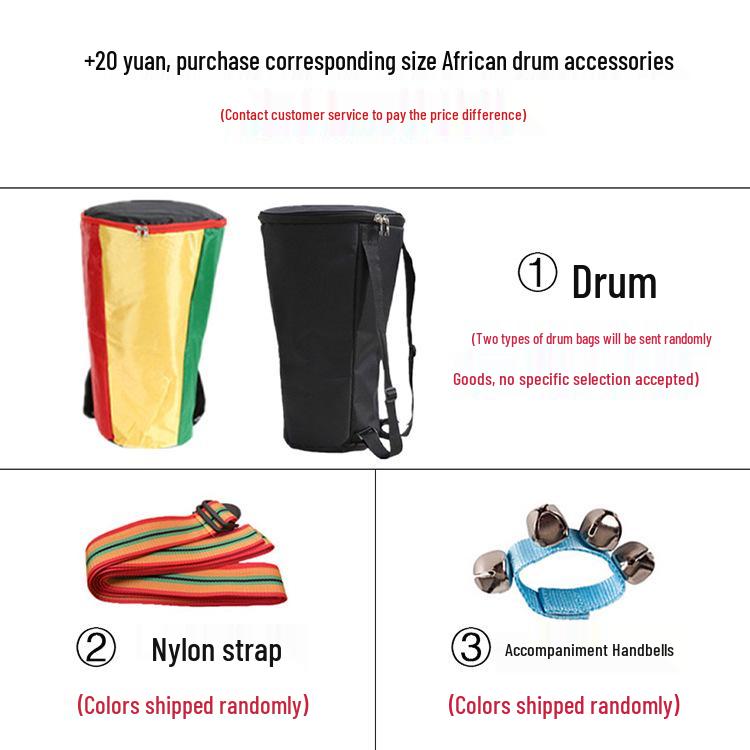8-Inch Beginner African Drum with Goat Skin for Kindergarten Practice, Indonesia Painted Percussion.