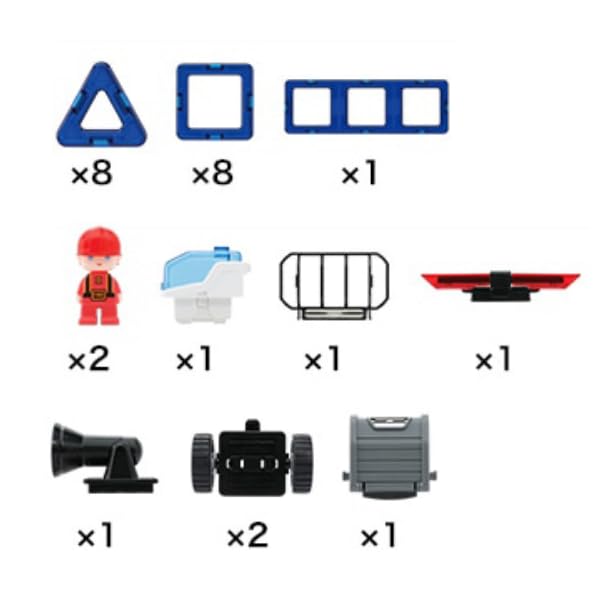 Bornelund Magformers Police & Rescue Set [26 Pieces] Ages 3 and Up (MF717001)
