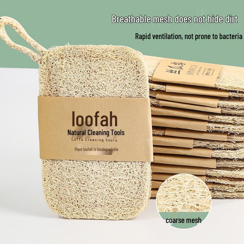 Natural Loofah Dishwashing Scrubber: Durable Pot Brush & Water-Absorbent Sponge for Effortless Non-Stick Oil Cleaning In the Kitchen