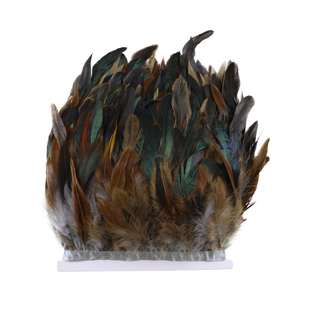 1 Meter Balck Rooster Hair Natural Feathers  Trim Fringe 13-18cm Ribbon for Sewing Clothing Party Decorations Craft Accessories