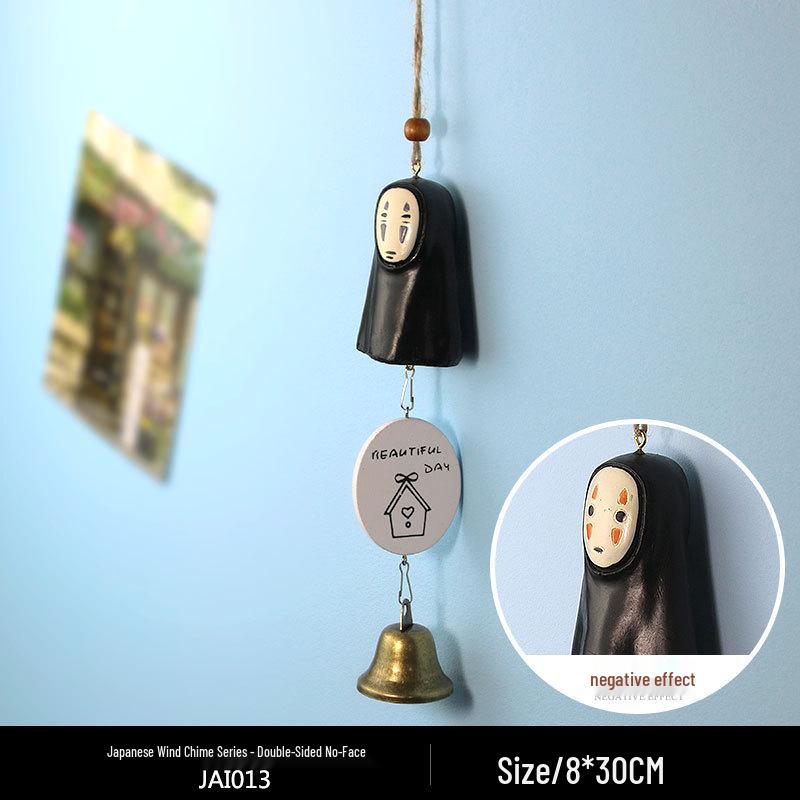 Totoro Ceramic Wind Chime Ornament - Cute Japanese Wall Decor for Girls' Bedroom