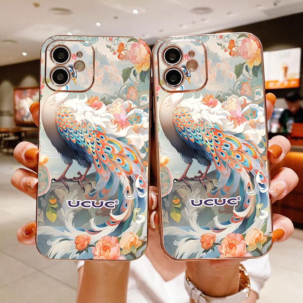 Barevné tiskové vzory Pouzdro se čtvercovým vzorem na hraně Pokovené pouzdro telefonu Luxusní pokovování měkké pouzdro na telefon pro iPhone Motorola Moto OnePlus Samsung