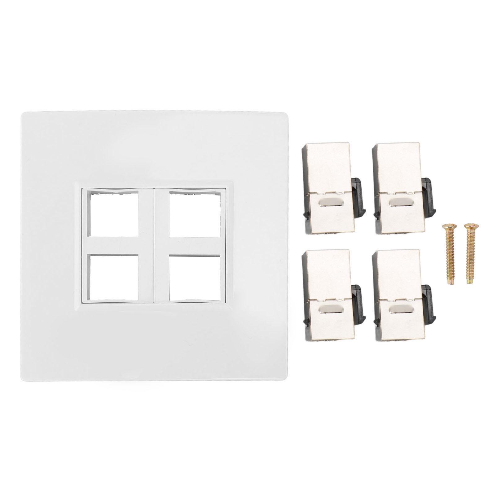 

Cat 6 Ethernet Wall Plate 4 Port Female To Female Avoid Clutter Internet Wall Plate For CAT5 CAT5E CAT6 CAT6A