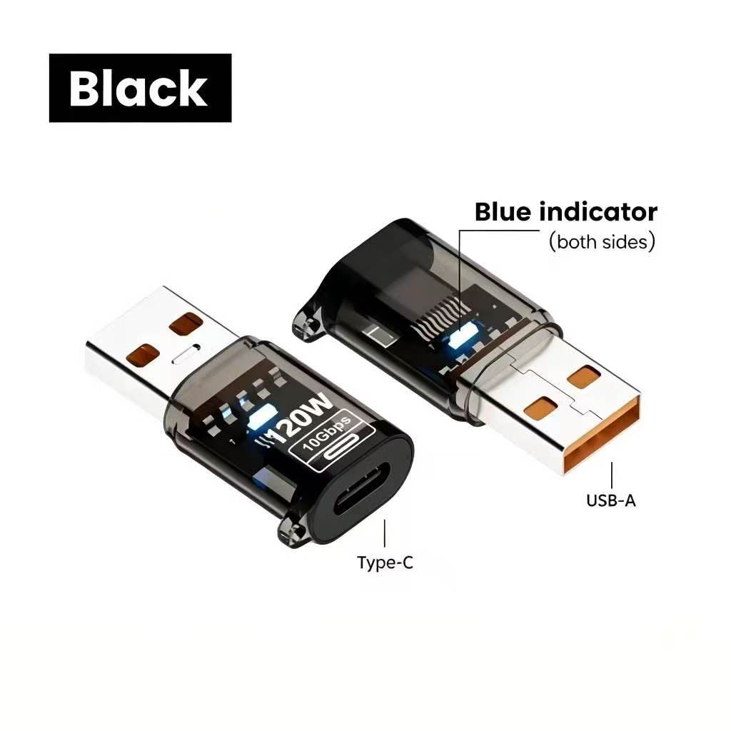 USB 3.2 to Type C Adapter OTG Fast Charging 120W 10GB High Speed Data Audio Transfer For iPhone 17 16 15 PC Tablet Xiaomi Huawei USB C Converter