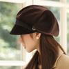 New Hat Women's Autumn and Winter Fashion Bucket Hat Warm Ear Protector Octagonal Beret