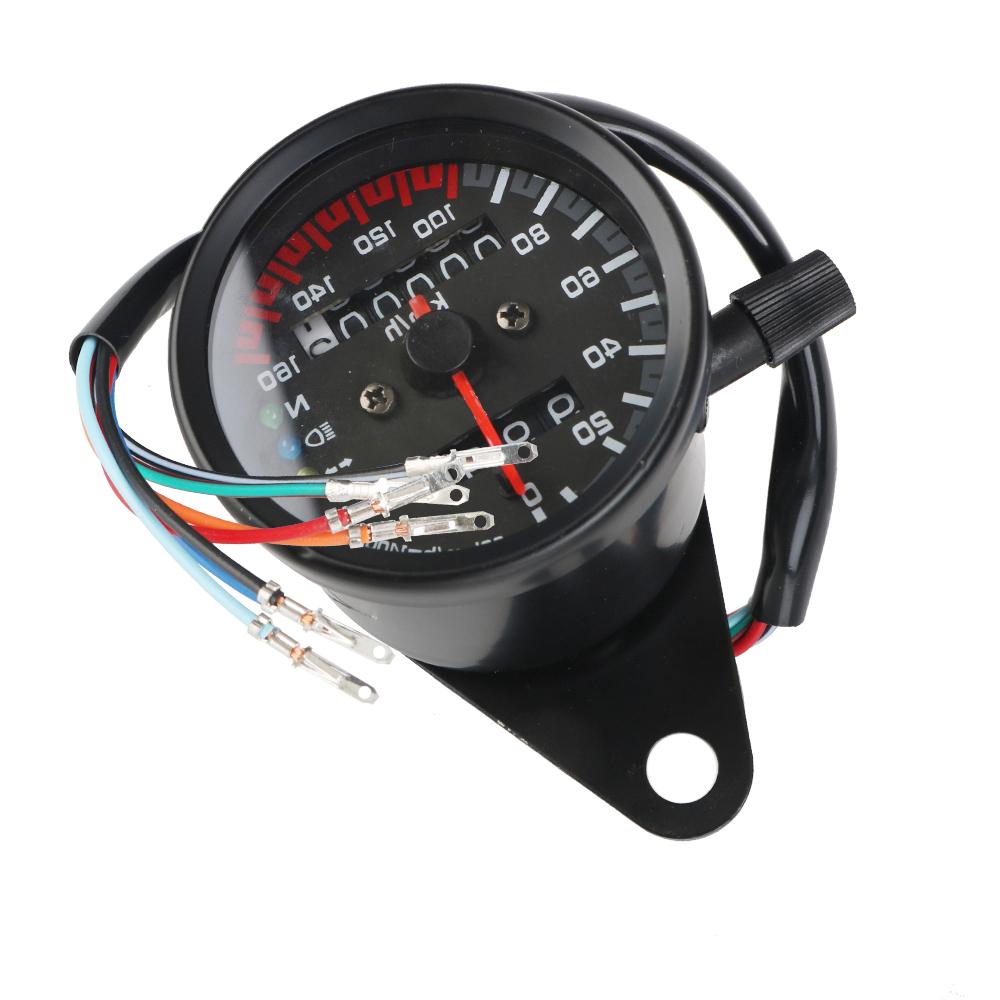 12V Motorcycle Speedometer for Cafe Racer Motorbike Universal Backlight Indicator Odometer Gauge with LED Signal Light