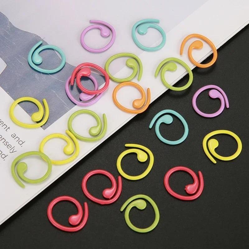 Metal Stitch Markers Helical-Shaped Crochet Markers Ring Multicolor Crochet Locking Markers for Knitting and Crocheting (Multico