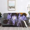 Damiano David Maneskin Music Band Photo Travel Blankets Soft Warm Flannel Throw Blanket Cover for Bed Living Room Picnic Home