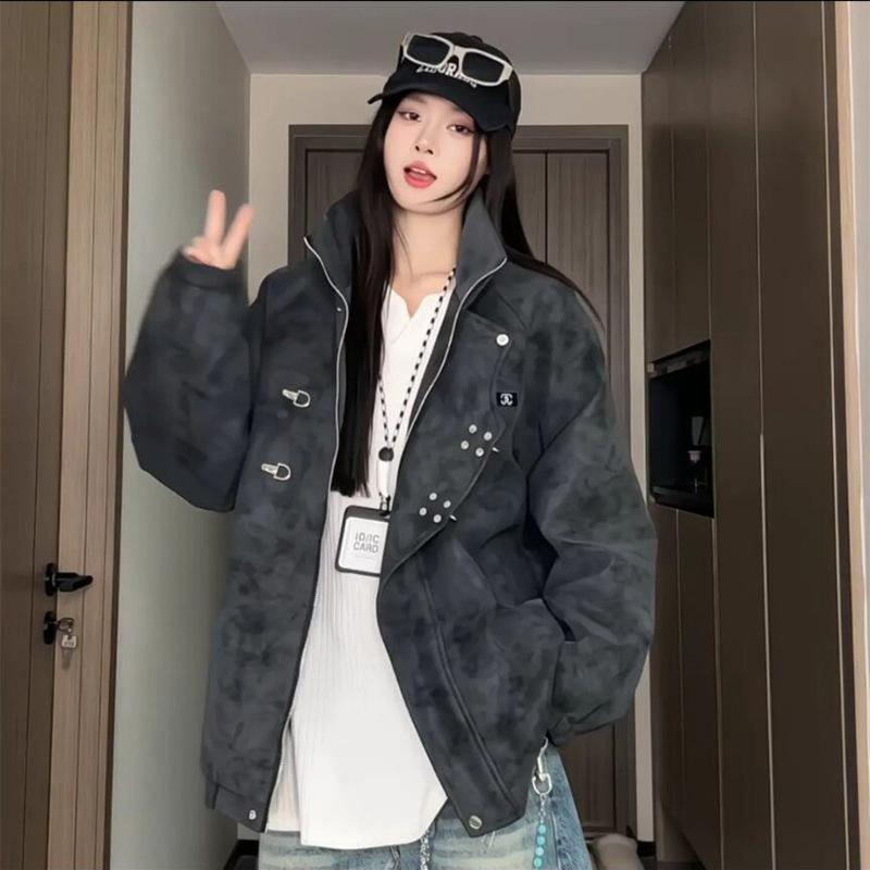 

Американская ретро кожаная куртка тай-дай мужская, высококлассная, хулиганская, красивая, новая китайская куртка, короткая стойка-воротник, весенне-осенняя бейсбольная куртка 2XL чёрный