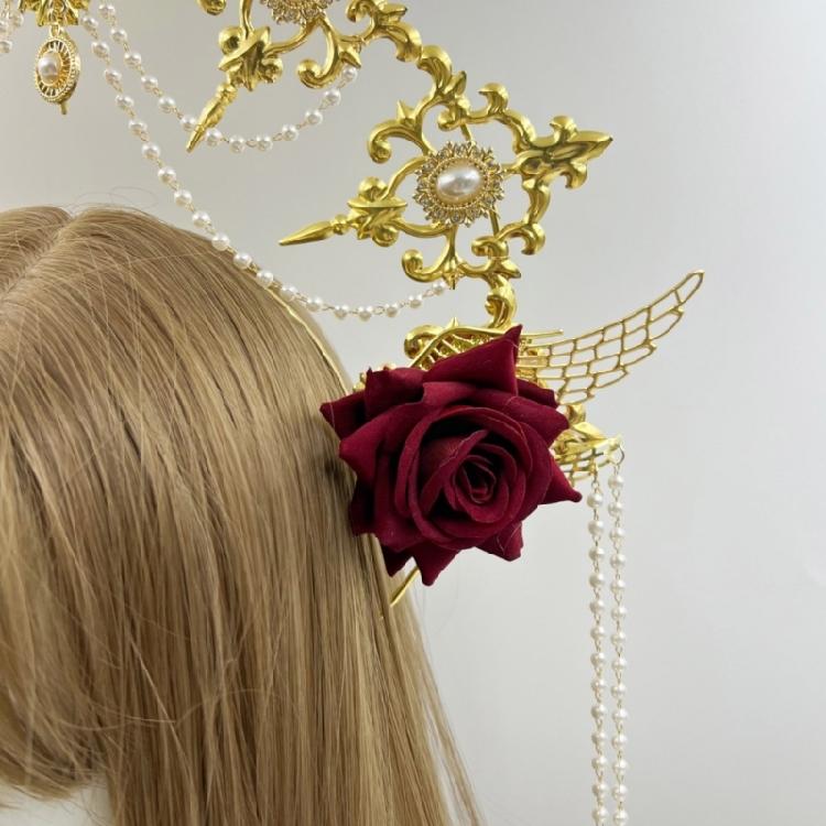 Heiligenscheine Kronen Marien Göttinnen Stirnband Göttinnen Kopfschmuck Kopfschmuck Tiaras Kronen Halloween Cosplay Hochzeitskostüm