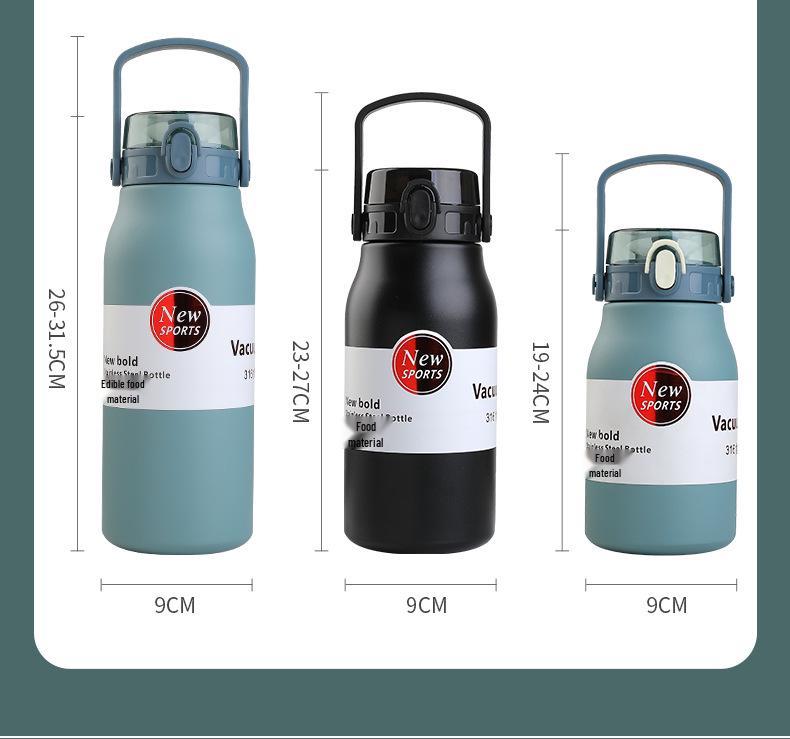 316 Stainless Steel Outdoor Fitness Water Bottle with Travel Kettle Design and Logo Print