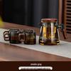 ZISIZ One-Button Glass Tea Infuser Pot