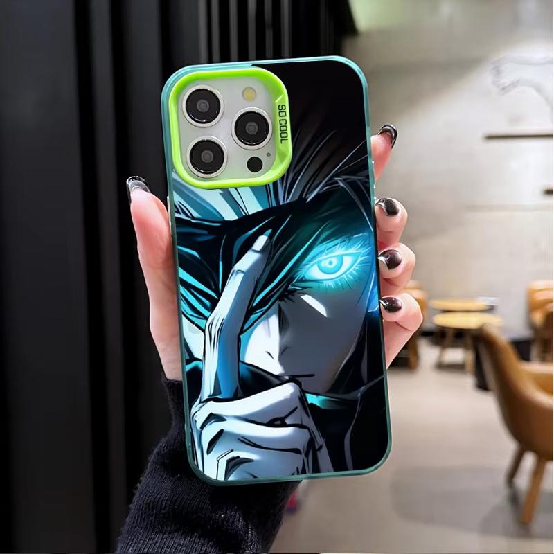 Anime Jujutsu Kaisen Satoru Gojo Beschichtetes Handyhülle Für iPhone 17 Air 16 e 15 14 13 12 11 Pro Max Plus Mini SE 2020 2022 Hülle