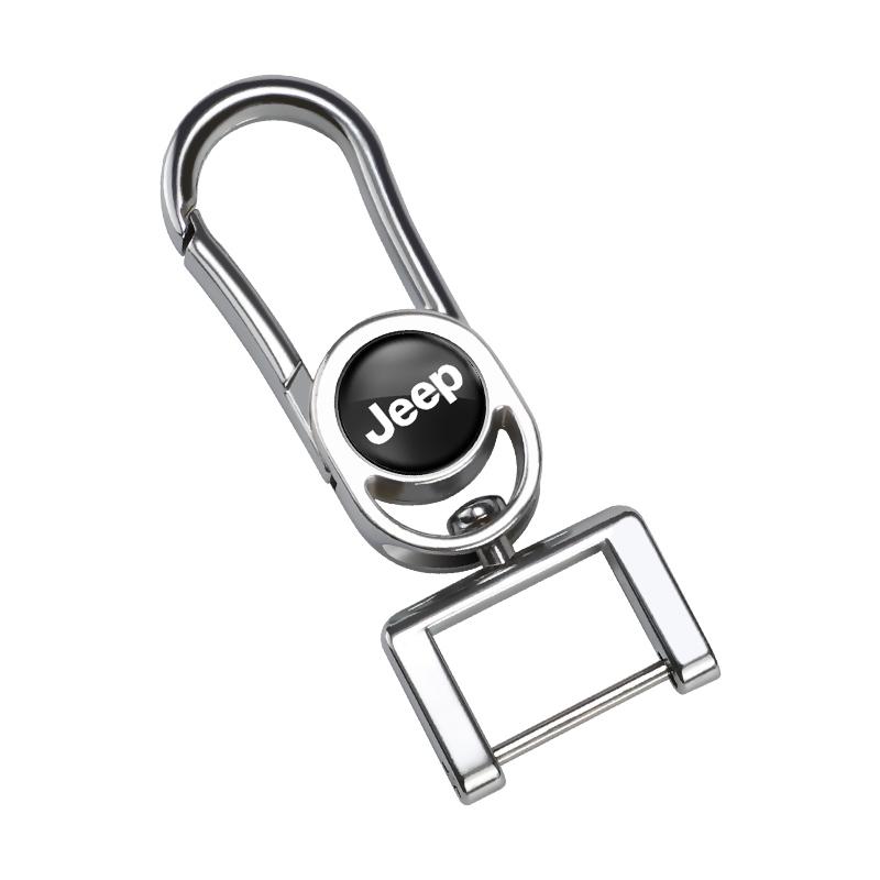 

Cup Holders Car Anti-Lost Metal Keychain 3D Styling Badges Key Ring For Jeep Grand Cherokee Wrangler JK Gladiator Compass Renega
