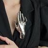 Unique Hand Gesture Brooch Adornment Creative Large Hand Shape Pin for Women Men Punk Party Brooches Pins Accessory