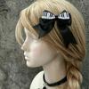 Klaviertasten Haarklammer mit Schleife Retro Mädchen Seiten-Krokodilklemme Haarschmuck Schwarz Weiß Vintage Schleife Seiten-Haarklammer Süßes Mädchen
