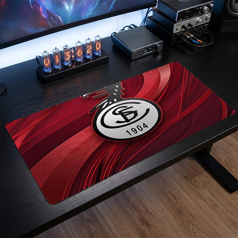 SC Freiburg FC Theme Pattern Mouse Pad, Soccer Logo Design XXL Gaming Desk Mat Non-Slip Computer Mouse Pad