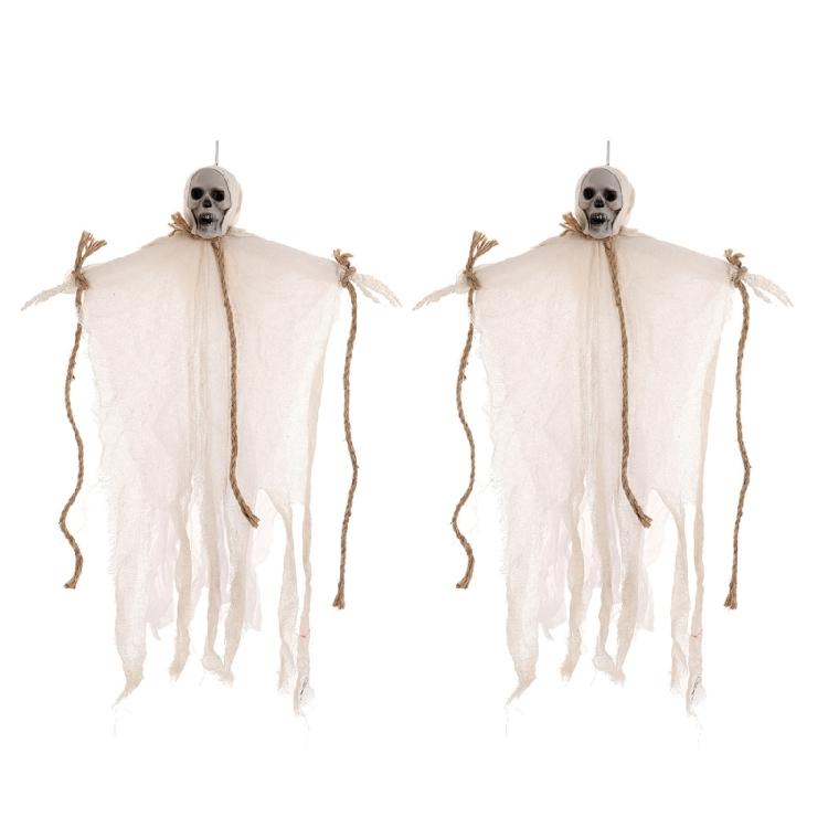 2pcs Halloween Hanging Decoration Hanging Specter Skull Specter Ornament Skeletons Specter For Haunted Theme Parties