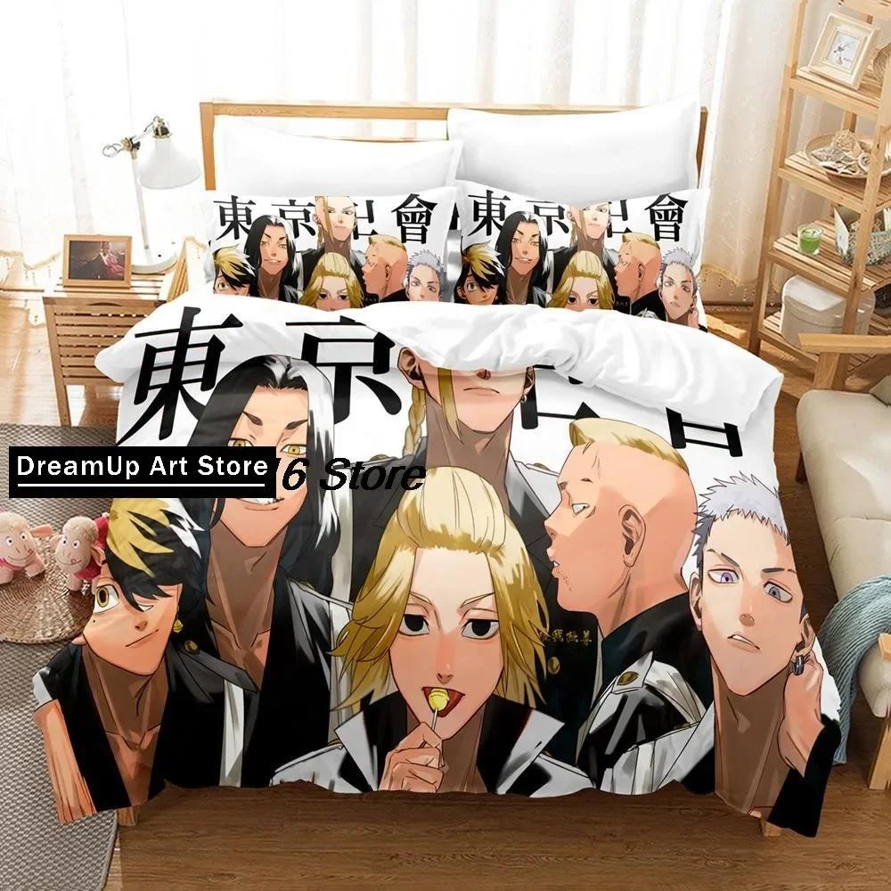 Tokyo Avenger Bedding Set Single Twin Full Queen King Size Bed Set Aldult Kid Bedroom Duvetcover Sets 3D Anime Bed Sheet Set