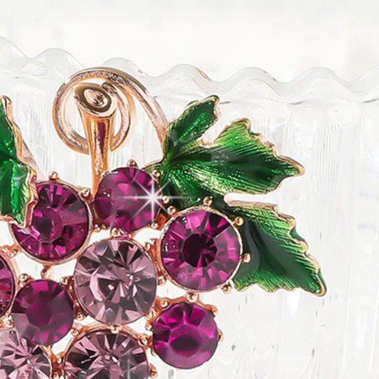 Yousheng Stunning Brooch Pin Shiny Rhinestones Inlaid Grape Shape Pin Collar Coat Badge Dresses Party Evening Attire