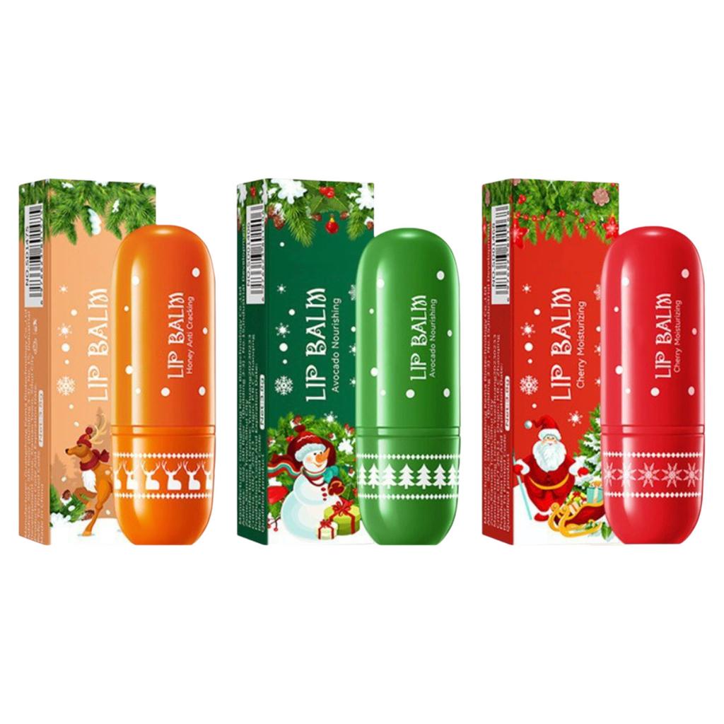 Festive Honey Fruit Flavored Moisturizing Lip Balm for Nourishing Dry Lips Perfect Christmas Stocking Stuffer Present