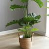 Woven Flower Pot Seagrass Plant Basket Garden Yard Greenhouse Flowerpot with Handle Potting Planting Hamper Household