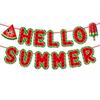 Paper Hello Summer Banner Festival Watermelon Spiral Hanging Flag  Party Favors