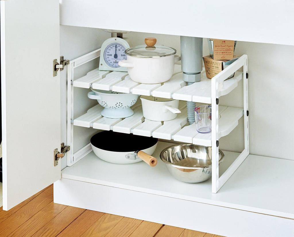 Tenma Fabier Extendable 8103 Under-sink Rack, Wide, White,