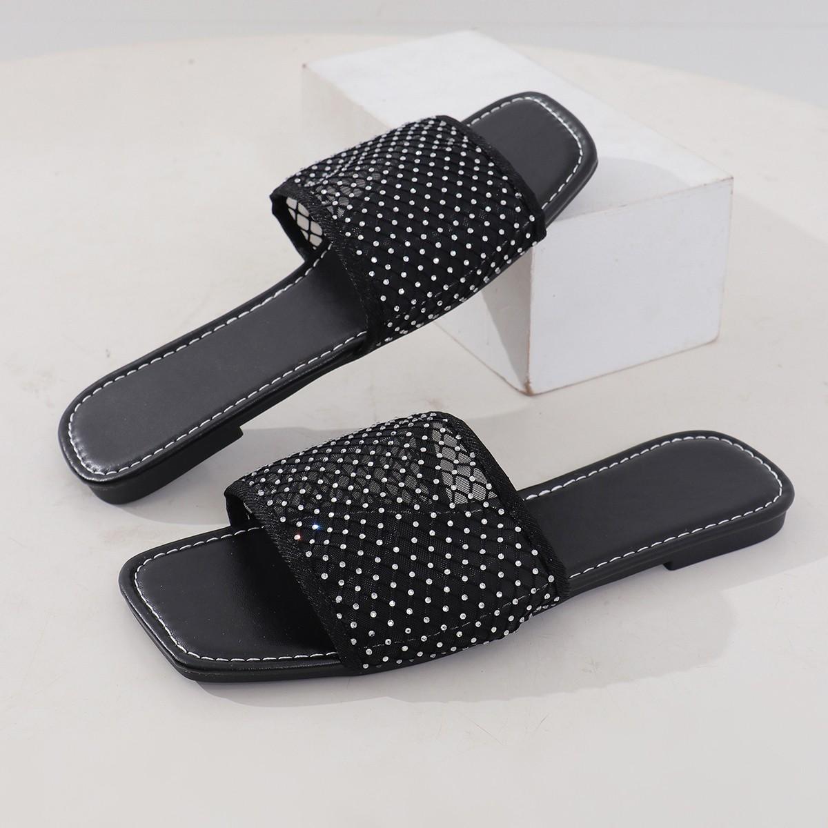 Женские сандалии на плоской подошве европейско-американская модная легкая удобная повседневная обувь пляжная обувь для отдыха на открытом воздухе 36 чёрный 1869₽