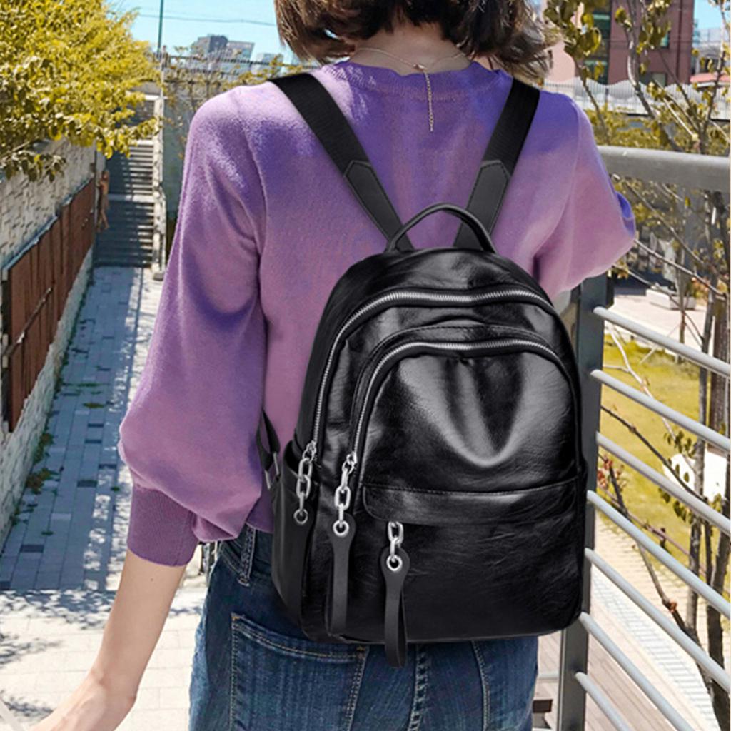 O geantă de umăr casual și versatilă neagră din PU de mare capacitate pentru damă este ușoară și potrivită pentru studenții de colegiu să iasă.