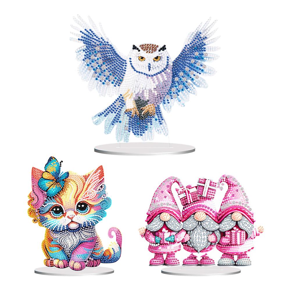 

Круглый + специальная форма, настольные наборы для алмазного искусства, акриловая алмазная живопись, набор украшений для рабочего стола, гном для домашнего офиса, декор для рабочего стола KJ064