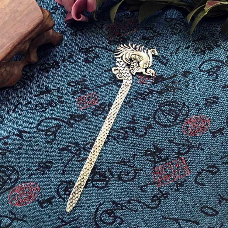 Retro ethnic style Miao silver hairpin antique bookmark female flower hairpin simple classical versatile disc hair hairpin hair accessories