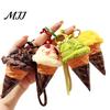 Ice Cream Cone Keychain Pendant, Bag Charm with Braided Lanyard, Backpacks Hanging Accessory Lightweight