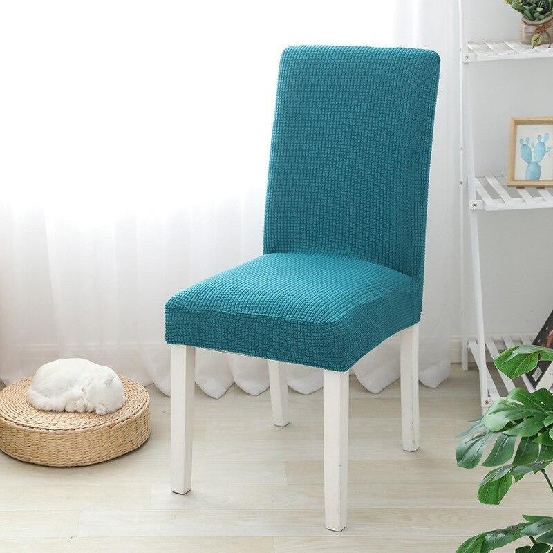 Jacquard Dining Chair Cover Spandex Elastic Stretch Long Back Chair Slipcover Case for Chairs Kitchen Hotel Wedding Banquet