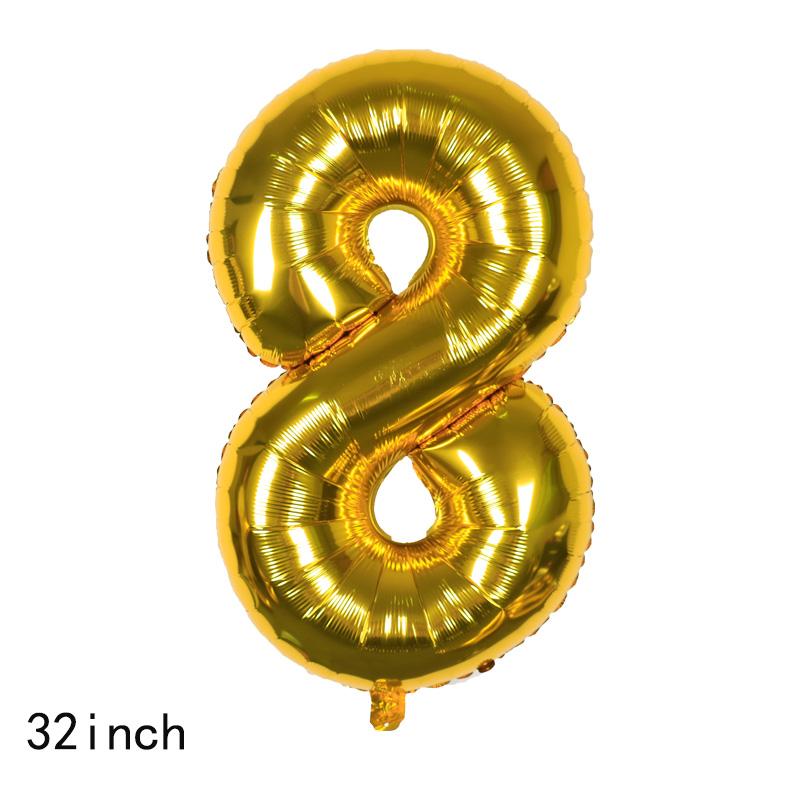 52pcs Golden Happy Birthday Party Balloons, 0-9 Numbers, for Birthday Party, Anniversary, Graduation, New Year, Valentine's Day