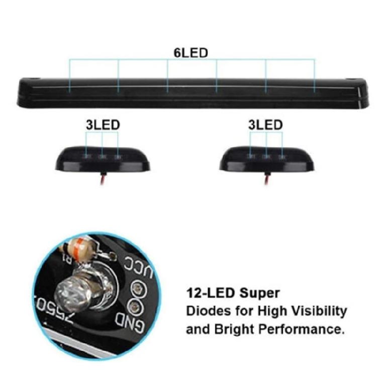 Cab Roof Marker Lights for 1500 2500 3500 Replace 22956989 22956990 12V Smoke Lens LED Cab Roof Running Lights