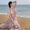 Fairy Suit, Summer Super Fairy Temperament, Seaside Vacation Dress, French Gentle Wind Irregular Neck Sling Skirt