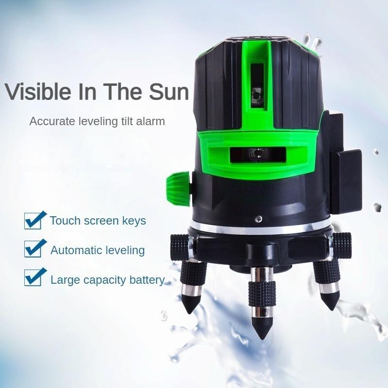 2/3/5 Line Green Light Laser Level Rechargeable Self-Leveling Spirit Level Outdoor Horizontal Vertical Cross Measure Tool 195 * 135mm