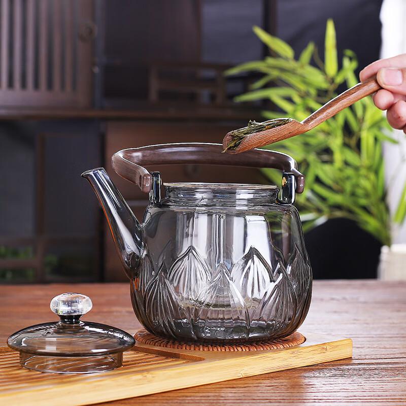 Shuangqi Bamboo Handle Glass Teapot Set with Electric Stove