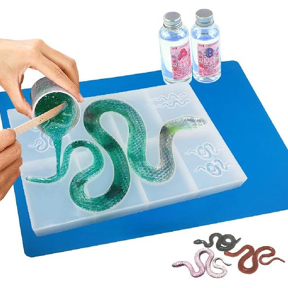 2 Stück Schlangen Epoxidharzform, AFUNTA Ohrring Silikonform Schlangenform Gießform Schlüsselanhänger Harzform für DIY Harzguss Handwerk, Damen