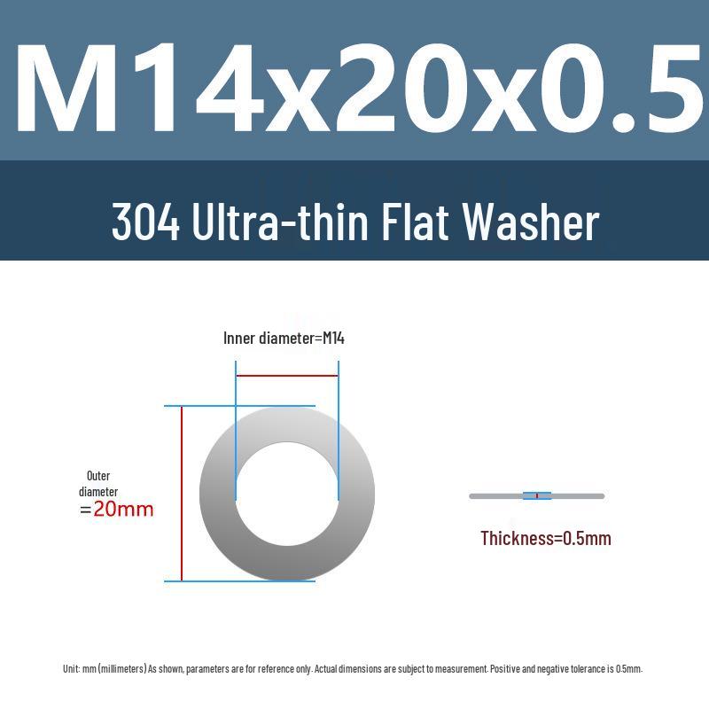 Yigu 304 Stainless Steel Flat Washer Shim Ring (Sizes M3, M4, M5, M8)