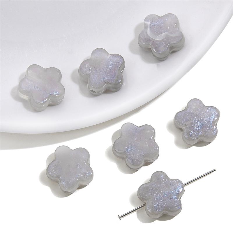 

Акриловые бусины в форме цветка с пятью лепестками цвета «Мабе Блю» для изготовления украшений и поделок своими руками